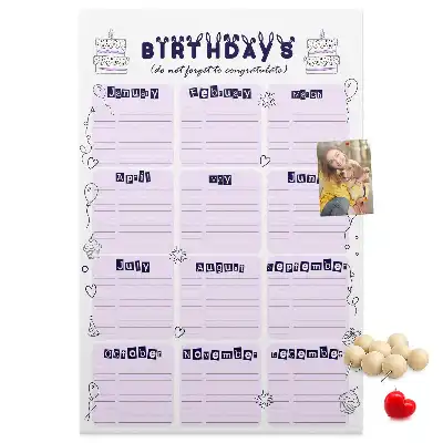 Prikbord Verjaardagsfeestplanner