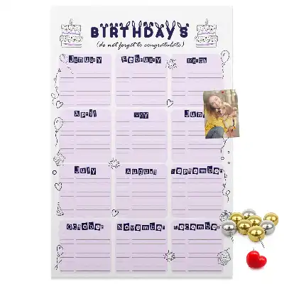 Prikbord Verjaardagsfeestplanner