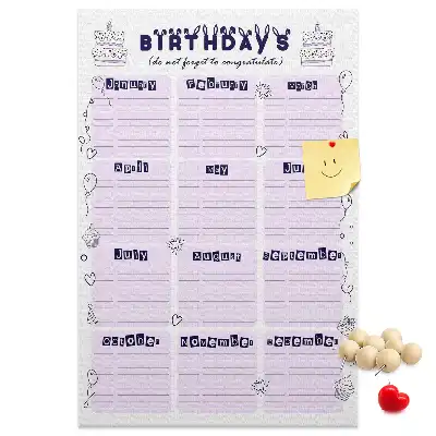 Prikbord Verjaardagsfeestplanner