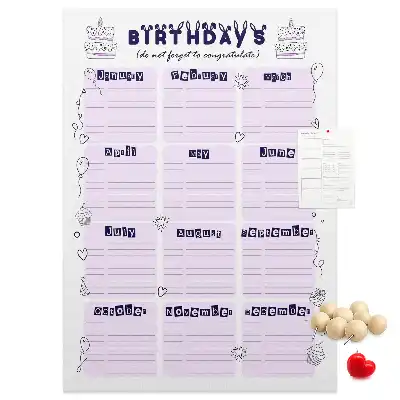 Prikbord Verjaardagsfeestplanner