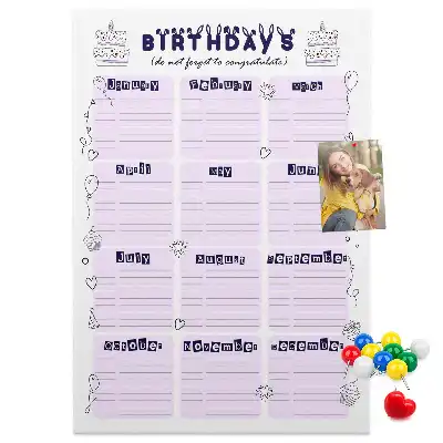 Prikbord Verjaardagsfeestplanner
