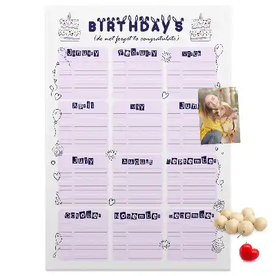 Prikbord Verjaardagsfeestplanner