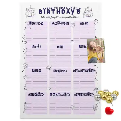 Prikbord Verjaardagsfeestplanner