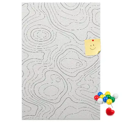 Prikbord van kurk met lineaire abstractie