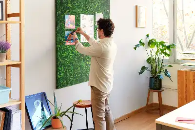 Prikbord van kurk Omheining in bladeren