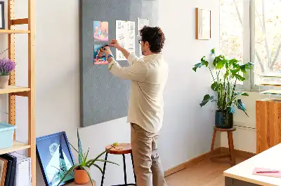 Prikbord van kurk Abstracte grijze golven