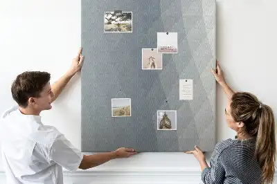 Prikbord van kurk Abstracte grijze golven