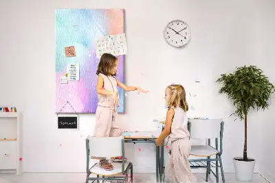 Prikbord van kurk Pastelkleurige veren
