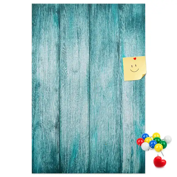 Prikbord van kurk Hout in blauw