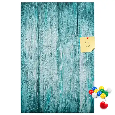 Blauw kurken prikbord met houten frame