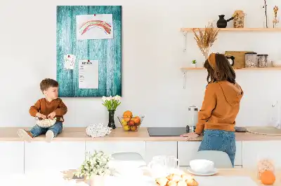 Prikbord van kurk Hout in blauw