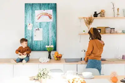 Prikbord van kurk Hout in blauw