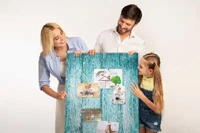 Prikbord van kurk Hout in blauw