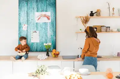 Prikbord van kurk Hout in blauw