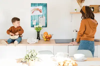 Prikbord van kurk Hout in blauw