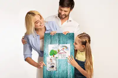 Prikbord van kurk Hout in blauw
