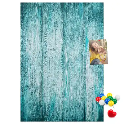 Prikbord van kurk Hout in blauw