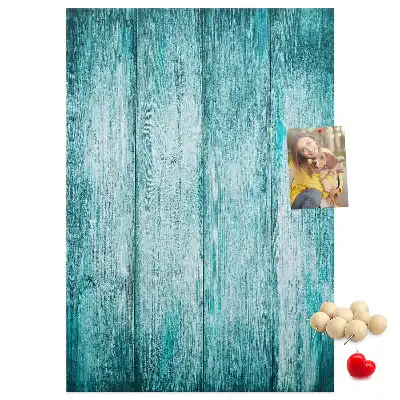 Prikbord van kurk Hout in blauw