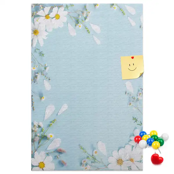 Prikbord van kurk Bloemen aan de oevers