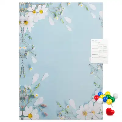 Prikbord van kurk Bloemen aan de oevers
