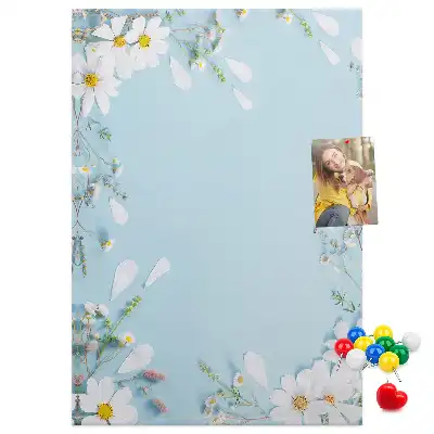 Prikbord van kurk Bloemen aan de oevers