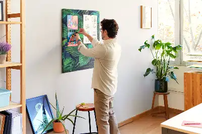 Prikbord van kurk Grote exotische bladeren