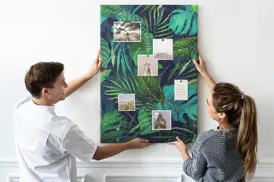 Prikbord van kurk Grote exotische bladeren