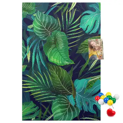 Prikbord van kurk Grote exotische bladeren
