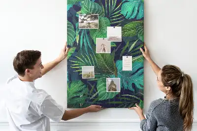 Prikbord van kurk Grote exotische bladeren