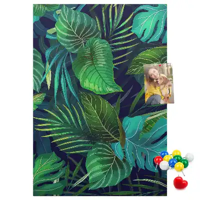 Prikbord van kurk Grote exotische bladeren