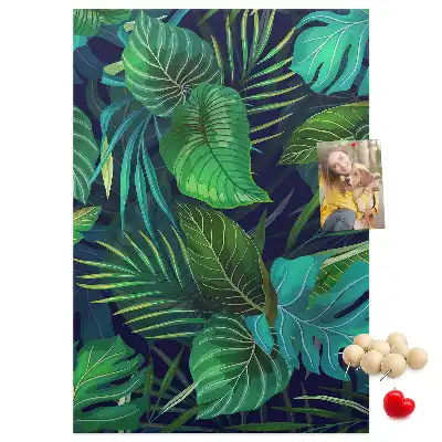 Prikbord van kurk Grote exotische bladeren