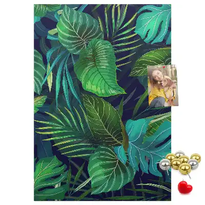 Prikbord van kurk Grote exotische bladeren