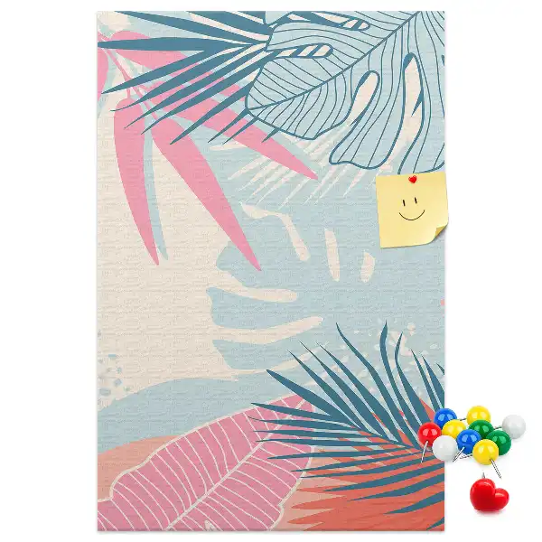 Prikbord Bladeren in pastelkleuren