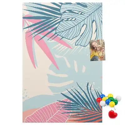 Prikbord Bladeren in pastelkleuren