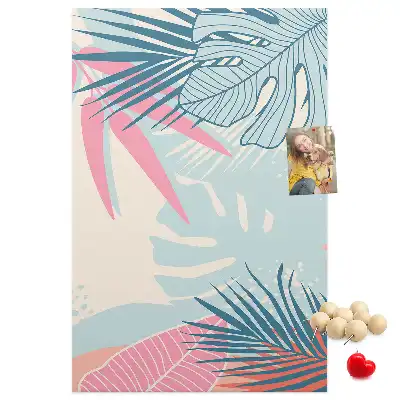 Prikbord Bladeren in pastelkleuren