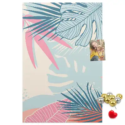 Prikbord Bladeren in pastelkleuren