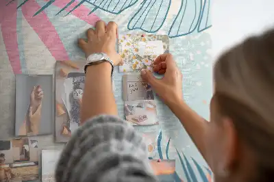 Prikbord Bladeren in pastelkleuren