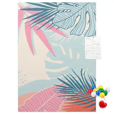 Prikbord Bladeren in pastelkleuren