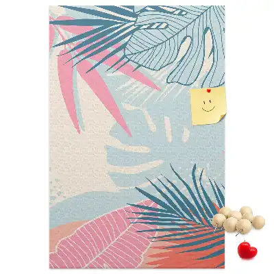 Prikbord Bladeren in pastelkleuren