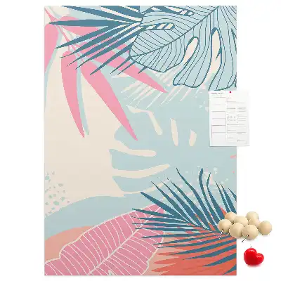 Prikbord Bladeren in pastelkleuren