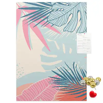 Prikbord Bladeren in pastelkleuren