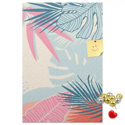 Prikbord Bladeren in pastelkleuren