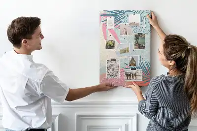 Prikbord Bladeren in pastelkleuren