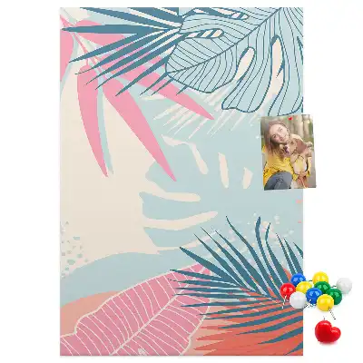 Prikbord Bladeren in pastelkleuren