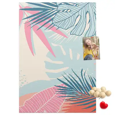 Prikbord Bladeren in pastelkleuren