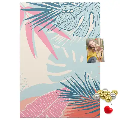 Prikbord Bladeren in pastelkleuren