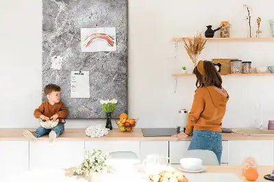Prikbord van kurk Diep donker marmer