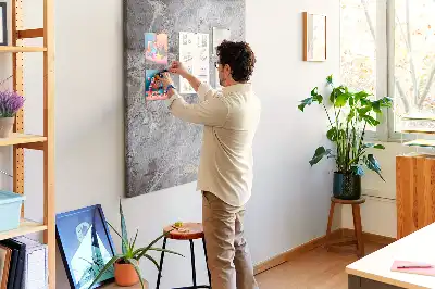Prikbord van kurk Diep donker marmer