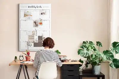 Prikbord van kurk Plannen voor de maand
