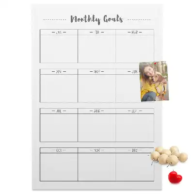 Prikbord van kurk Plannen voor de maand